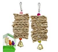 Générique Bird Foraging Toys - Corn Husk Chewing for Conure | Natural Husk with Metal Hook, Interactive Chewing Games, Outdoor Indoor Play, Hanging Design for Courtyard, Balcony and Garden Yard