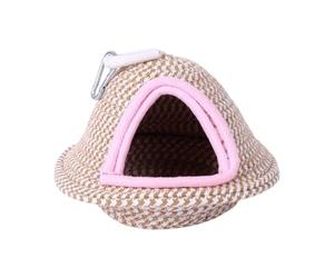 Générique Bird Nest - Hanging, Cotton Rope | Small Parrot, Secure, Cage Hut | Handwoven Breathable Cotton Rope, Cave Design, Metal Hanging Clip, Easy Cage Installation, Blocks Light & Distractions,