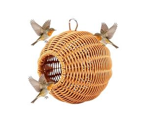 Générique Bird Nest House, Hangable Animals Shelter, Imitation Rattan with Cage Mount, Resting Bed Feature, Premium Quality Aviary Accessory, Finches Parrot Parakeet Budgerigar Playing Indoor 180g