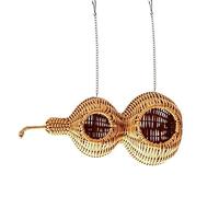 Générique Bird Nest Shell, Gourd Shape Hangable Woven Parrot Hut with Hooks and Mats | Bird House | Small Parakeets Conure Cockatiel Canaries Lovebirds Enrichment Plays