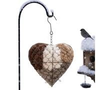 Générique Bird Nesting Heart | Refillable Hangable Outdoor Box | Nesting Material for Wild Bird Nes-ting Material Holder | for Parakeet Cockatiel Canary Finch Winter Yard Outdoor Garden Decortion