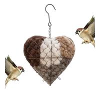 Générique Bird Nesting Heart | Refillable Hangable Outdoor Holder | Fiber Bird Nesting Material | for Parakeet Hummingbird Cockatiel Canasry Finsh Winter Garden Yard