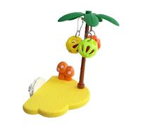 Générique Bird Perch for Parrots - 14.6×12.9×9.2cm Pet Enrichment Cage Toy with Chew Bells Ball, Resting Parrot Perch for Cockatiels Parakeets Lovebirds Conures Small Medium Large Birds