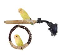 Générique Bird Perch Stand Toy, Suction Cup Wooden Perch, Sparrow Perch Stick, Macaw Swing Toy, Budgie Perch Stand, Built-in Swing Toy, Bird Play Perch, Adjustable Bird Perch,