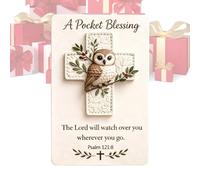 Générique Bird Pocket Cross, 10x14cm Handmade Christian Symbol, Blessing Verse Card, Religious Faith Accessory, Inspirational Spiritual Keepsake Gift, Suitable For Adults Kids Teens Friends Family