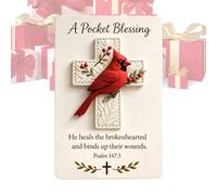 Générique Bird Pocket Cross, 10x14cm Handmade Christian Symbol, Blessing Verse Card, Religious Faith Accessory, Inspirational Spiritual Keepsake Gift, Suitable For Adults Kids Teens Friends Family