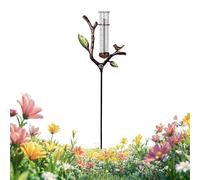 Générique Bird Shaped Garden Rain Gauge Metal Acrylic 95cm Stake Decorative Outdoor Rainfall Meter Durable Lawn Garden Patio Weather Measurement Tool