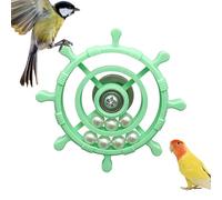 Générique Bird Spin Wheel Toys - 360° Rotatable Rattle & Chew Toys with Perch for Small Animals | Interactive Foraging Enrichment for Cage Entertainment