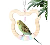 Générique Bird Swing - Wooden Bear Shape Exercise Toy, Natural Hangable Bird Perch, Interactive Play Accessory for Macaw Conure Budgies, Aviaries, Animal Shelters, Trainers, Owners
