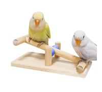 Générique Bird Toys Parrots, Wooden Birds Seesaw, 7.09x3.74 inches, Interactive Lovebird Balance Toy, Natural Woods Construction for Cockatiel, Macaw, and Parakeet Play Training, Wood Color