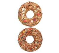 Générique Bird Treats - Grain Teether Toys, Donut Shape Foraging | Training Aviary Enrichment Fun Play Activity, Cage Accessories Parakeet Cockatiel Parrot Snack with Edible Natural