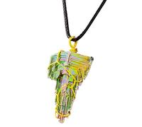 Générique Bismuth Ore Necklace - 1pc Natural Metal Crystal Pendant | Wire Wrapped Bismuth Ore Gemstone Quartz Chakra Necklace for Women Men Healing Jewelry Spiritual Gift Energy Accessory