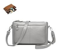 Générique Blaciokamith, Blaciokamith Large Capacity Phone Bag Crossbody Bag, Womens Multi Pockets Soft Leather Bag (Light gray)
