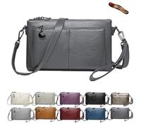Générique Blaciokamith Large Capacity Phone Bag Crossbody Bags, Blaciokamith Vintage Multi Pockets Soft Leather Bag, Crossbody Bags (Dark Gray)