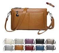 Générique Blaciokamith Large Capacity Phone Bag Crossbody Bags, Blaciokamith Vintage Multi Pockets Soft Leather Bag, Crossbody Bags (Brown)