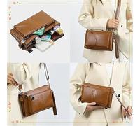 Générique Blaciokamith Large Capacity Phone Bag Crossbody Bags, Blaciokamith Vintage Multi Pockets Soft Leather Bag,for Travel & Daily Use (Dark Gray)