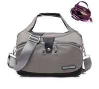 Générique Blaciokamith Soft Side Lightweight Underseat Tote Bag, Anti Theft Waterproof Carry-On, Crossbody Travel Purse for Women (Light Grey)