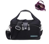 Générique Blaciokamith Soft Side Lightweight Underseat Tote Bag, Anti Theft Waterproof Carry-On, Crossbody Travel Purse for Women (Black)