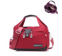 Générique Blaciokamith Soft Side Lightweight Underseat Tote Bag, Anti Theft Waterproof Carry-On, Crossbody Travel Purse for Women (Red)