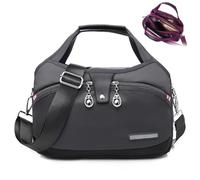 Générique Blaciokamith Soft Side Lightweight Underseat Tote Bag, Anti Theft Waterproof Carry-On, Crossbody Travel Purse for Women (Dark Grey)
