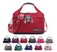 Générique Blaciokamith Soft Side Lightweight Underseat Tote Bag, Multi-Pocket Anti Theft Waterproof Handbag Crossbody for Women (red)
