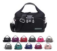Générique Blaciokamith Soft Side Lightweight Underseat Tote Bag, Multi-Pocket Anti Theft Waterproof Handbag Crossbody for Women (black)