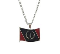Générique Black American Heritage Flag Necklace African America Map Flag Pendant Necklaces Black American Jewelry America Jewelry (Style D)