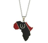 Générique Black American Heritage Flag Necklace African America Map Flag Pendant Necklaces Black American Jewelry America Jewelry (Style B)