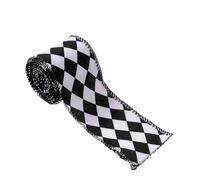 Générique Black and White Ribbon - Holiday Home Decoration, Christmas Wreath Ribbons, Decorative Craft Ribbon, for Mantelpieces Art Teachers Enthusiasts Wedding Party Scrapbooking Bow Making