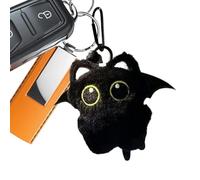 Générique Black Cat Plush Keychain - Soft Bag Charm 1pc | Cute Cat Keychain Pendant, Plush Animal Key Ring for Wallet Handbag Backpack Car Accessories Gift for Friends | Daily Use