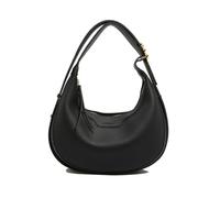 Générique Black Crescent Shoulder Bag Women Trendy Vegan Leather Shoulder Bag Small Hobo Purse with Adjustable Strap Removable (Black)