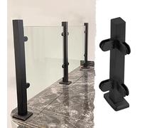 Générique Black Glass Balustrade Railing Post Clamp - 304 Stainless Steel Support for Interior/Exterior Stairs, Yard & Pool - 90cm (35.4") Corner Post Guardrail