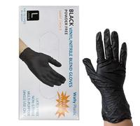 Générique Black Salon Gloves, Oil Resistant Work, Flexible Fit Latex Nitrile Touch Sensitive, Makeup Barber Salon Studio Home Travel Beauty Cosmetic, Professional Grade, Unisex Hand Protection