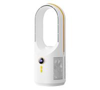 Générique Bladeless Desk Fan, 5 Speed Quiet Air Circulator, Built-In Night Light, 1800mah Rechargeable Design, Ideal for Camping, Rv, Bedroom, Office, Car, Dorm, Travel, 4.92x4.92x12.6 Inch
