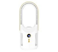 Générique Bladeless Desk Fan, 5-Speed Quiet Air Circulator, Night Light Feature with 1800mAh Battery, Compact Cooling Device, for Camping, RV, Travel, Office, Dorm, Bedroom, Car, Living Room