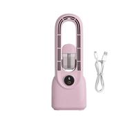 Générique Bladeless Fan, Mist Fan | 6-Speed Bladeless Ventilator And Humidifier | Type-C Charging 1500mAh Quiet Personal Misting Fans For Office Home Bedroom Dorm Outdoor Beach School