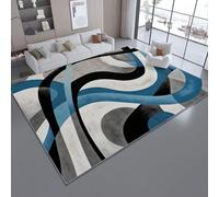 Générique Blanc Flanelle Tapis Soft, 60 x 90 cm Antidérapant Moelleux épais Chambre et Chambre d'enfant Lavable Tapise - Minimal Abstrait Lignes Courbes Design Moderne Tapis pour la décoration