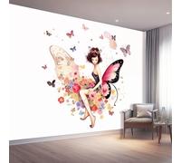 Générique Blanc Papier Peint, Intissé De La Art Déco Minimalisme Conte De Fées Papillon Tableaux Photo Muraux Utilisé - Pour Salon Chambre Chambre D'Enfant Décoration Murale 250 x 175 cm（WxH