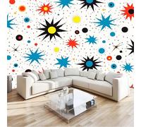 Générique Blanc Papier Peint Rétro 300 X 210 Cm, Intissé Murale Posterabstrait Géométrie Espace Pour Salon Chambre À Coucher Couloir Arrière-Plan Tv - Installation Facile Moderne Décoration Muraux