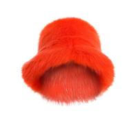 Générique Blanc pour Chapeau Seau Flou à la, Chapeau d'hiver Chaud, Fourrure pelucheuse, Chapeaux de pêche, Chapeaux Seau pour Femmes, 2024 Feutre Cowboy (Orange, One Size)