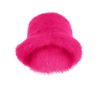 Générique Blanc pour Chapeau Seau Flou à la, Chapeau d'hiver Chaud, Fourrure pelucheuse, Chapeaux de pêche, Chapeaux Seau pour Femmes, 2024 Feutre Cowboy (Hot Pink, One Size)