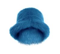 Générique Blanc pour Chapeau Seau Flou à la, Chapeau d'hiver Chaud, Fourrure pelucheuse, Chapeaux de pêche, Chapeaux Seau pour Femmes, 2024 Feutre Cowboy (Blue, One Size)