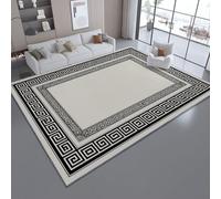 Générique Blanc Tapis Moderne pour Chambre à Coucher Salon, Art Géométrie Symétrie Style Et Doux Au Toucher - Facile à Nettoyer 40 x 60 cm Salle à Manger Cuisine