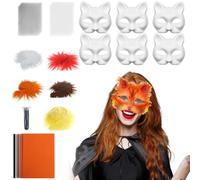 Générique Blank Cat Masque*1Set - Kit Materiali Maschera Gatto - Arte e Artigianato con Tessuto a Maglia e Feltro per Costumi Cosplay Feste e Carnevale