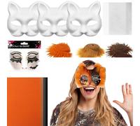 Générique Blank Cat Masque, Mask Material Kit, Costume Craft Prop, 7.48x6.69 inches, creative mesh & felt sheet project men and women making personalized cosplay outfits for masquerade