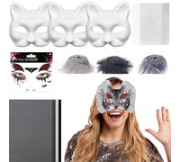 Générique Blank Cat Masque, Material Kit for Mask, Costume Prop Craft, Mesh and Felt Sheet Accessory for Men Women Cosplay Masquerade, Fosters Imagination, 7.48x6.69 Inches