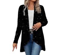 Générique Blazer à Paillettes pour Femme Style Décontracté Manches Longues Sequins Cardigan Haut Tops Brillantes Manteau Fête Clubwear pour Disco Soirée ÉLéGant Outwear
