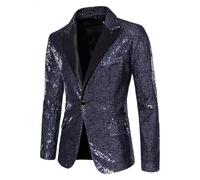 Générique Blazer à sequins à un bouton pour homme veste de smoking brillante et scintillante pour soirée.