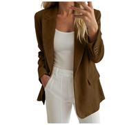 Générique Blazer en Velours Femme Veste Manteau de Costume Quotidien à Revers Manches Longues Crantés Couleur Unie Chic Et Elegant Veste de Costume de Noël Pour Le Bureau avec Poches