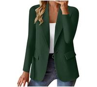 Générique Blazer Femme Chic et Elegant Veste Blazer Couleur Unie Bouton Grandes Tailles Manches Longues Classique Bureau Travail Soirées Décontractées Tailleur Femme Slim Fit Revers Veste Manteau